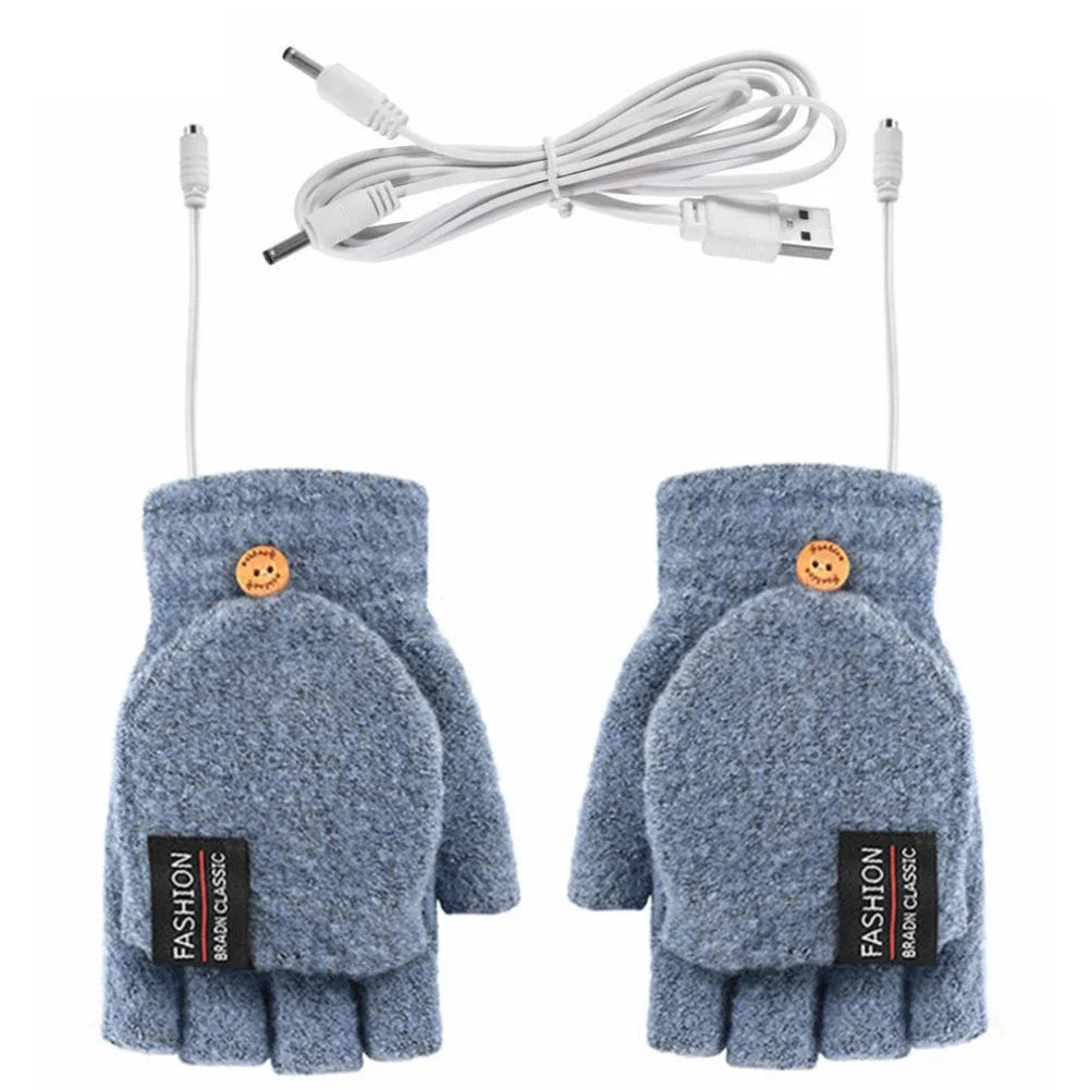 ThermoLoom USB beheizte Handschuhe | 3 Heizstufen | Weiches Strickmaterial | Unisex Einheitsgröße