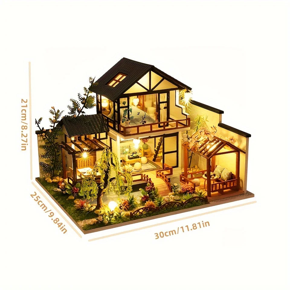 Minvella | DIY Miniatur-Holzhaus | 3D-Bausatz zur Selbstkonstruktion | Kreatives Bastelset für Jugendliche und Erwachsene | Perfekte Geschenkidee