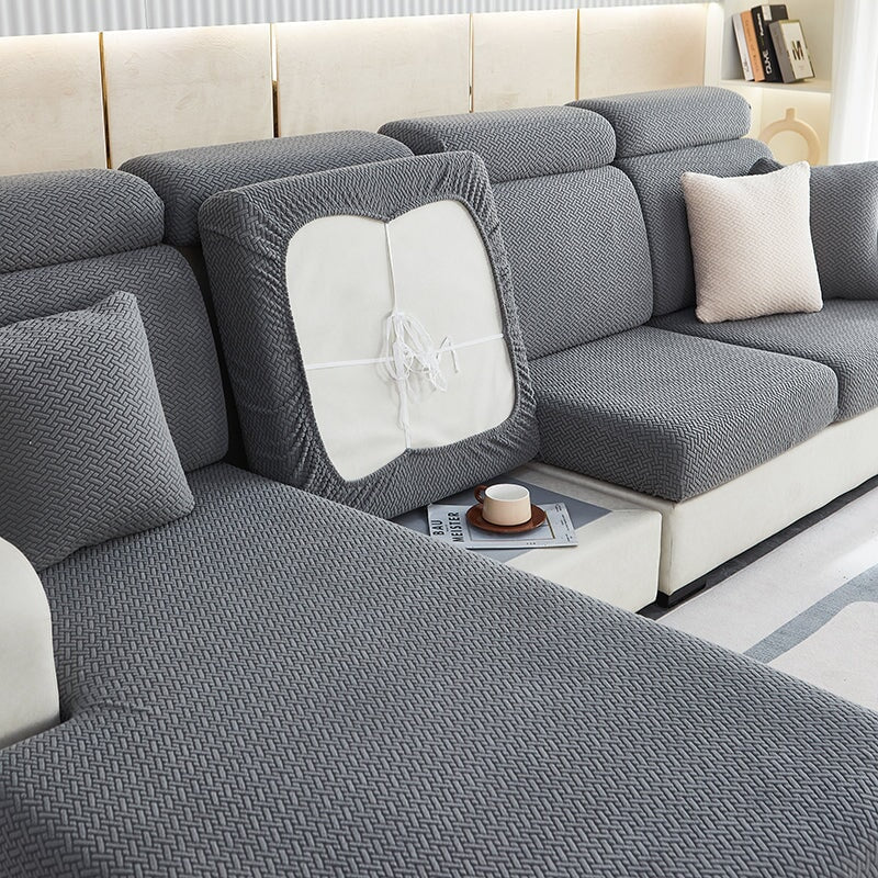 Corner sofa cover - Stretchable fabric - Assembly instructions included