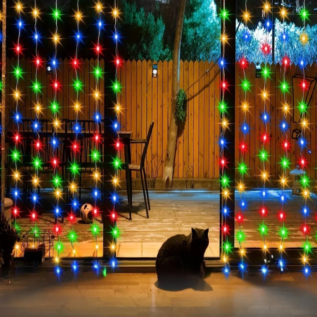Solarbetriebene Außenlichter - Vorhangdesign - Gartendekoration