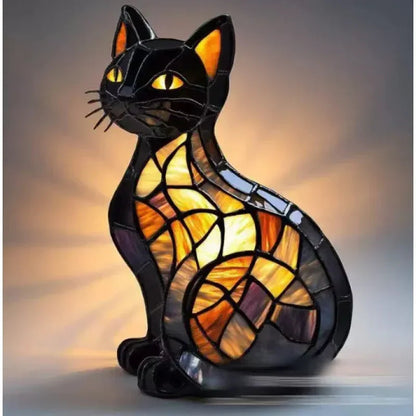 Stained glass lamp - dog design - table lamps