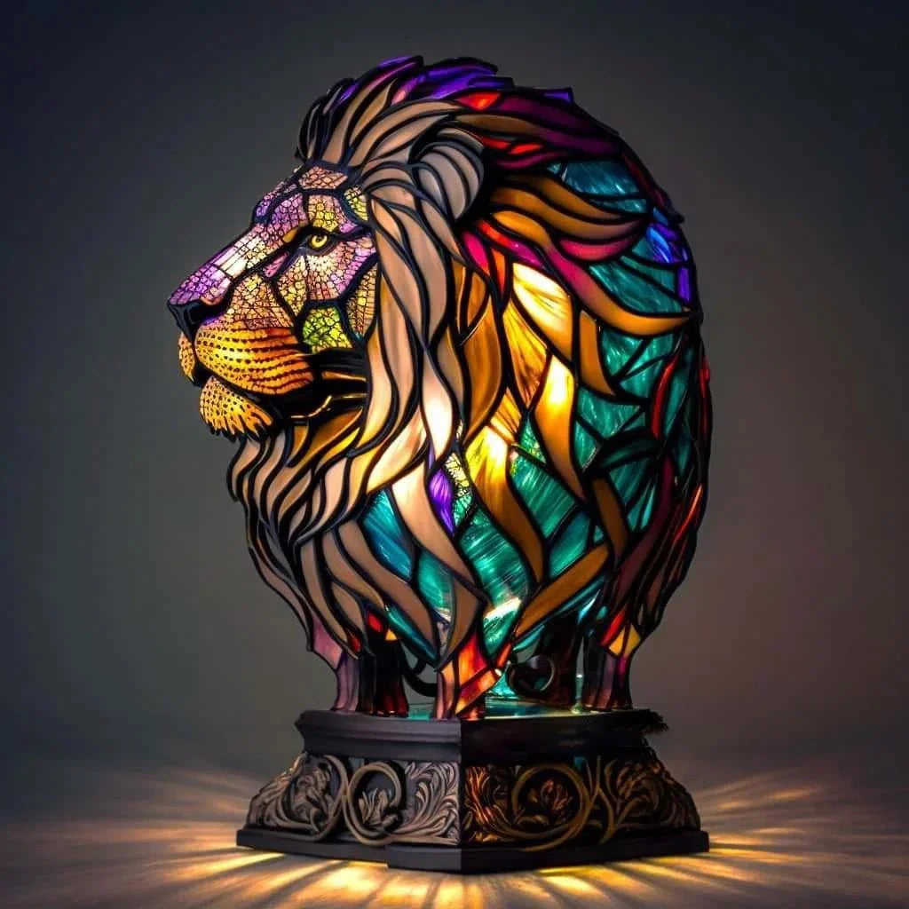 Stained glass lamp - animal design - home decor