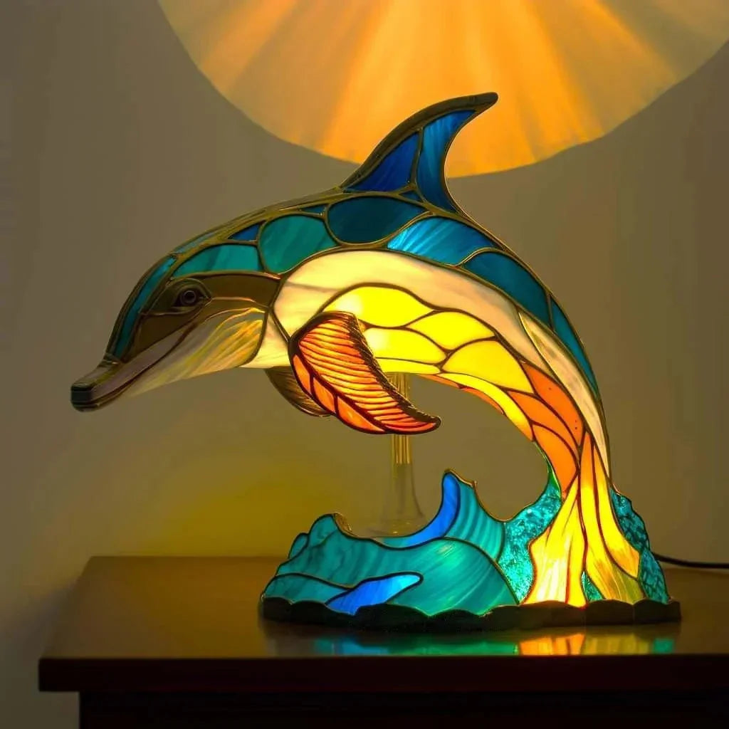 Stained glass lamp - animal design - home decor