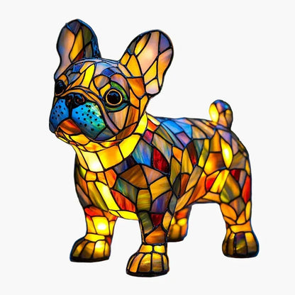 Stained glass lamp - dog design - table lamps