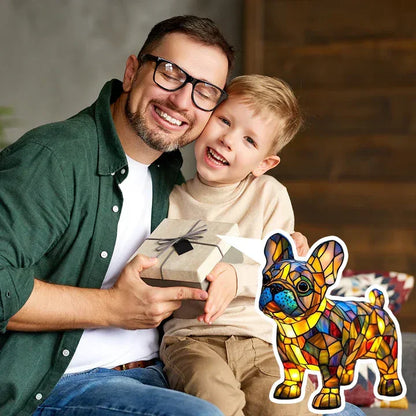 Stained glass lamp - dog design - table lamps