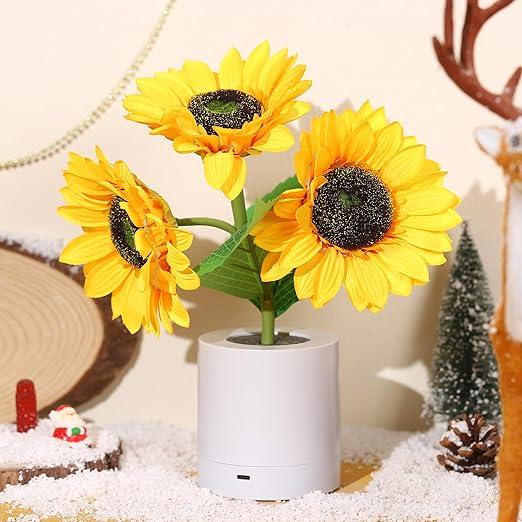 Tischlampe - Sonnenblumen-Design - LED Wiederaufladbar