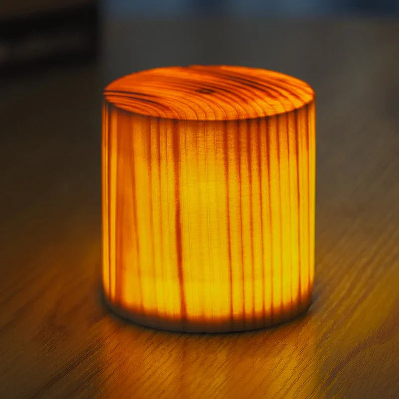 Tischlampe - Touch-Steuerung - Holzfinish