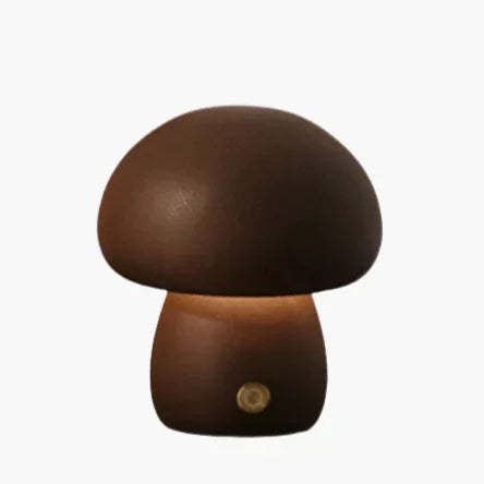 Tischlampe - Holzdesign - Pilzform