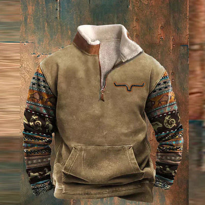 Fleece Pullover | Halbzip | Warm | Fleece Sweatshirt | Herren Winterbekleidung