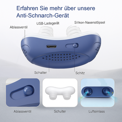 Tragbares Antischnarchgerät für besseren Schlaf & freie Atmung