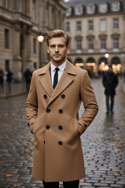 Herren Doppelt Knopf Trenchcoat | Maßgeschneiderte Passform und Raffiniertes Design