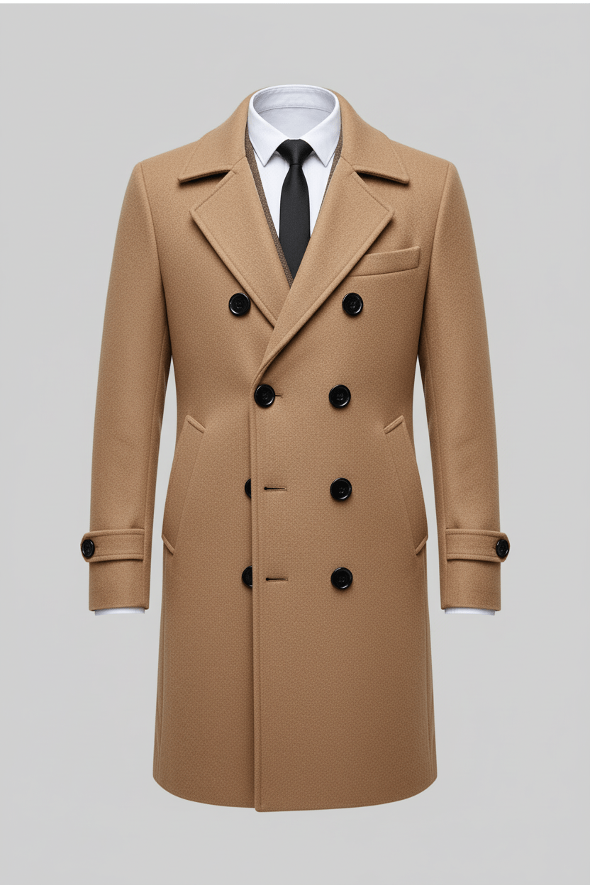 Herren Doppelt Knopf Trenchcoat | Maßgeschneiderte Passform und Raffiniertes Design