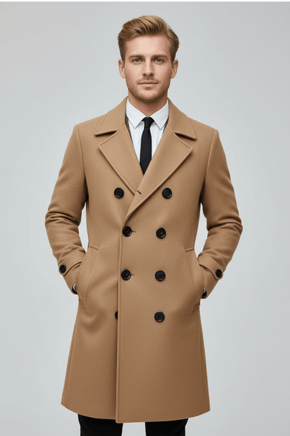 Herren Doppelt Knopf Trenchcoat | Maßgeschneiderte Passform und Raffiniertes Design