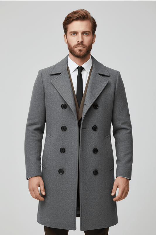 Herren Doppelt Knopf Trenchcoat | Maßgeschneiderte Passform und Raffiniertes Design