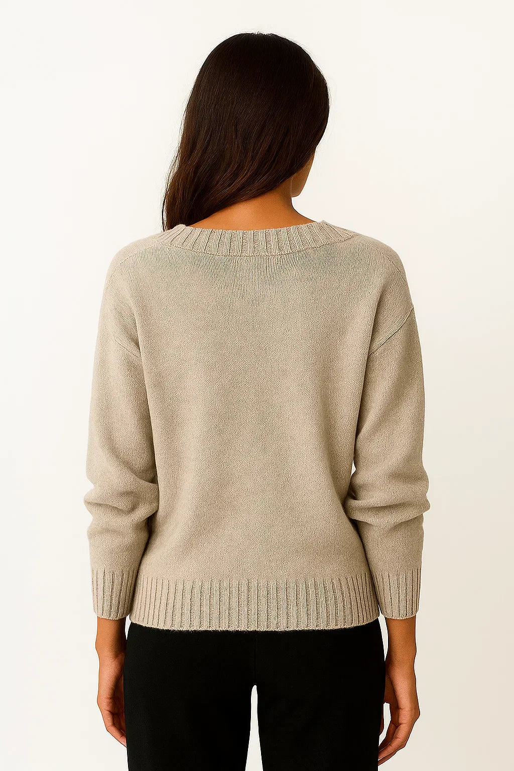 Damen V-Ausschnitt Pullover – Eleganter Pullover für Herbst und Winter