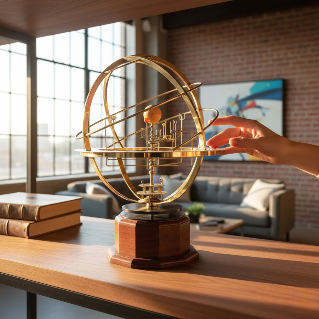 Großes Orrery-Modell unseres Sonnensystems