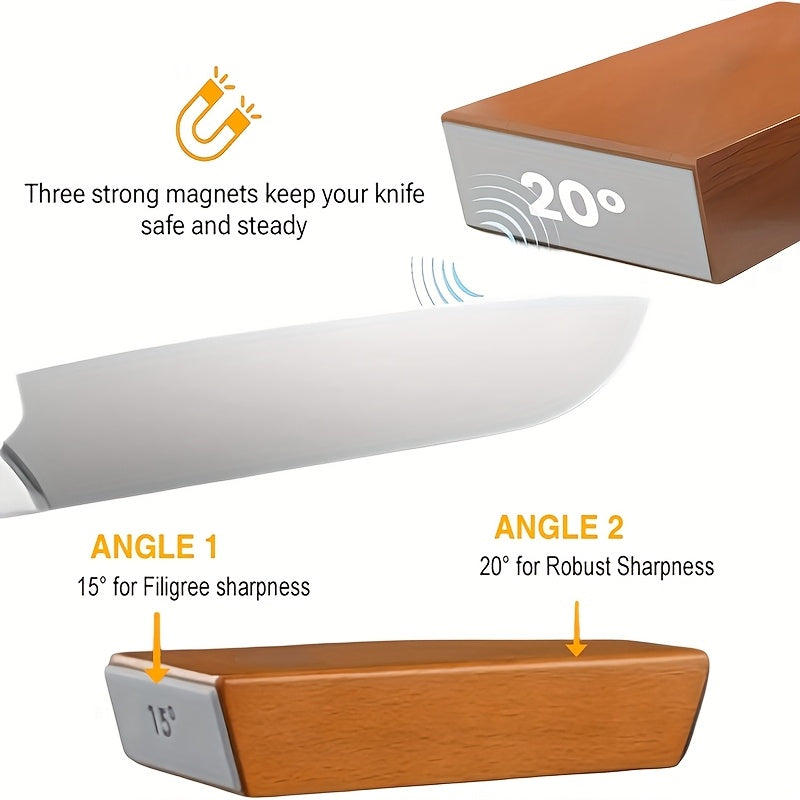 Schleifstein-Set EdgeCraft DuoSharp | Diamantstein mit Magnethalter | 15° & 20° Schleifwinkel | Holz & Metall