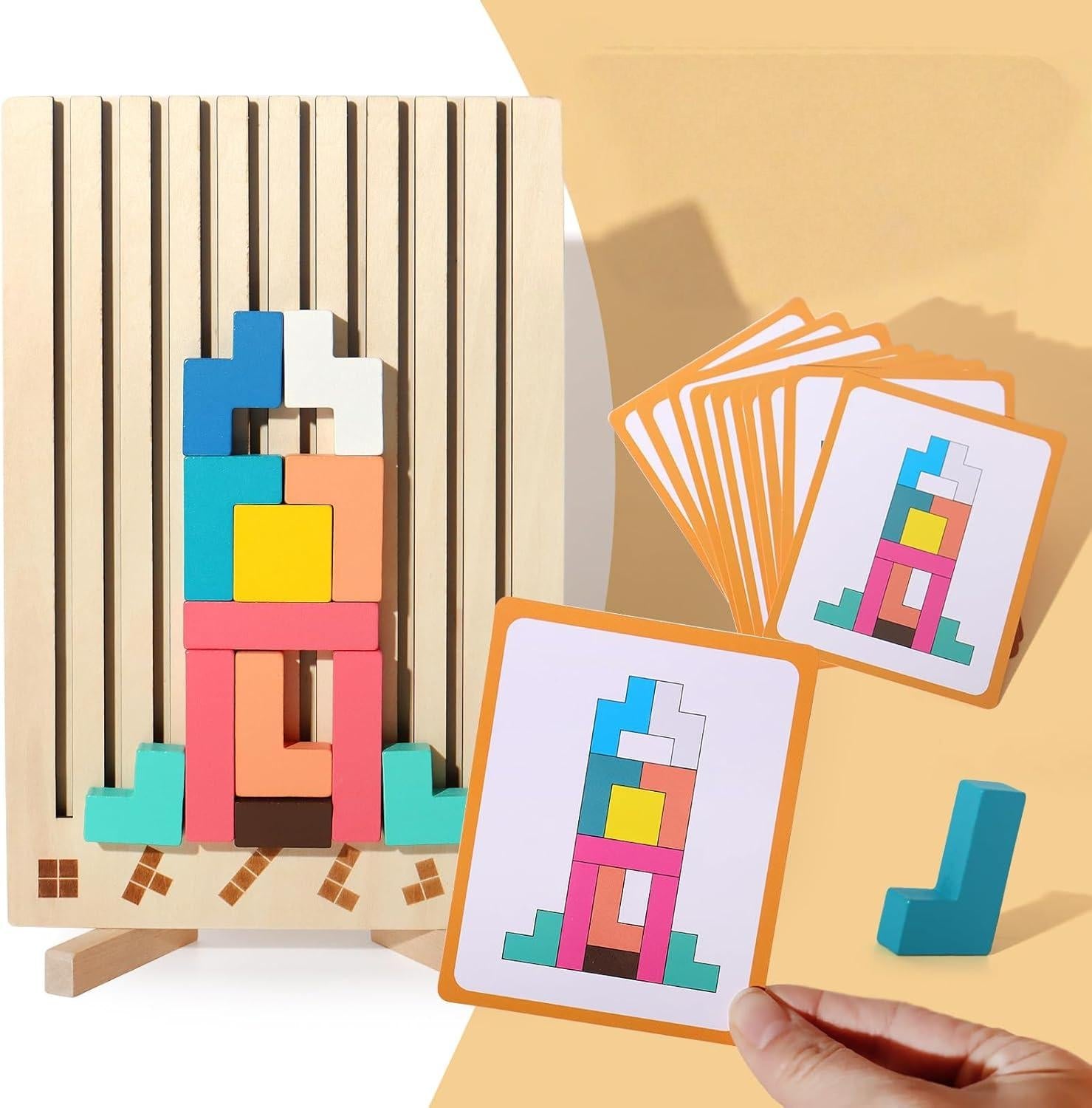 Familienzeit - Tetris 3D Holzpuzzle für Kinder