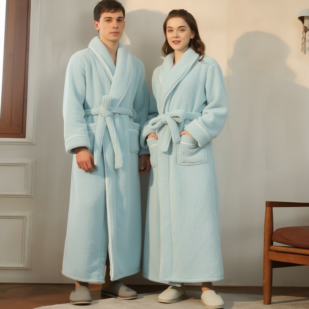 Bademantel für Männer und Frauen | Fleece Morgenmantel | Comfyra