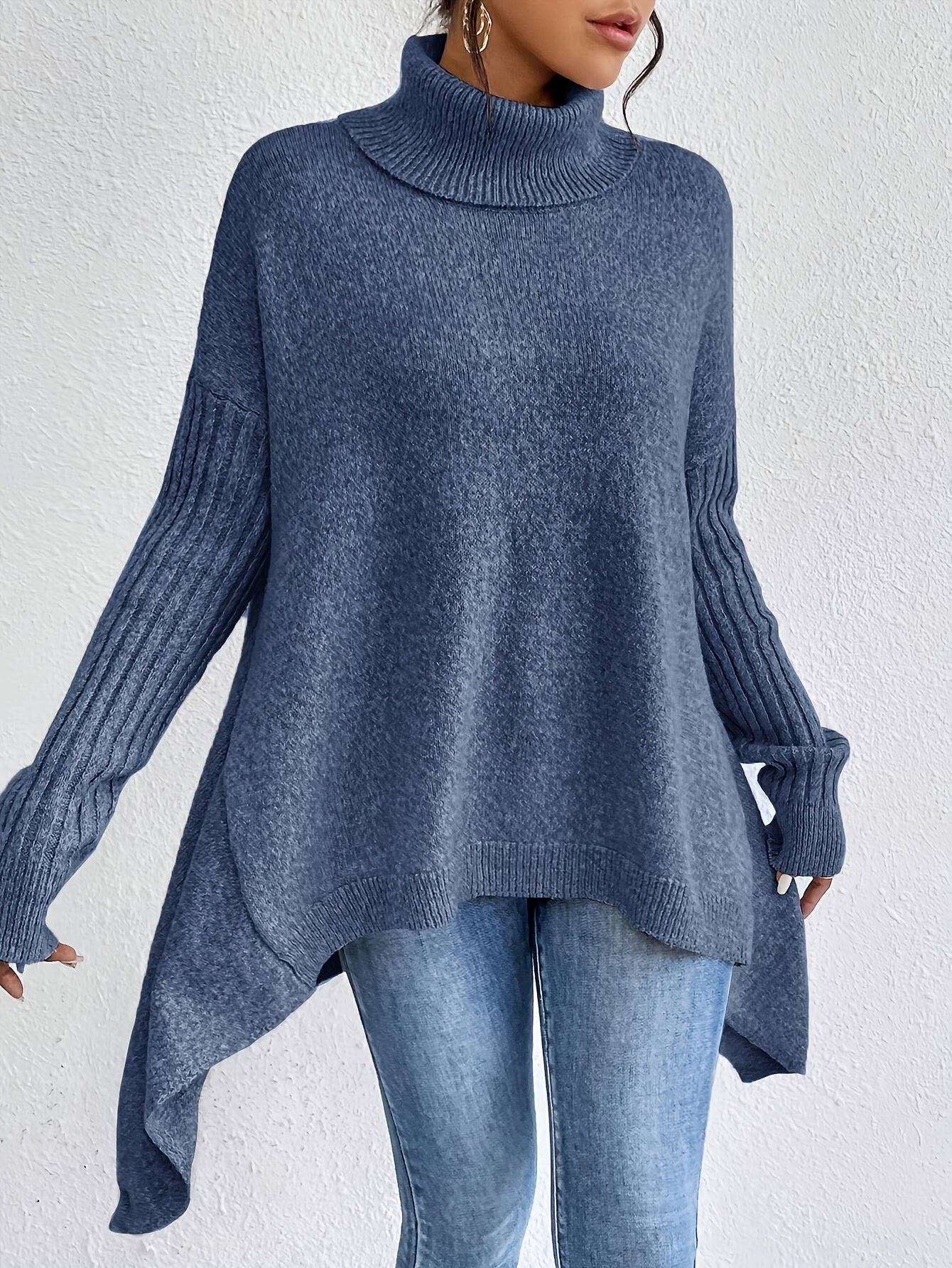 Damen Rollkragenpullover | Oversized Passform mit modernem hohen Kragen