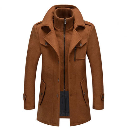 Wollmantel - Herren Mid-Length Reißverschluss-Wolljacke für den Winter