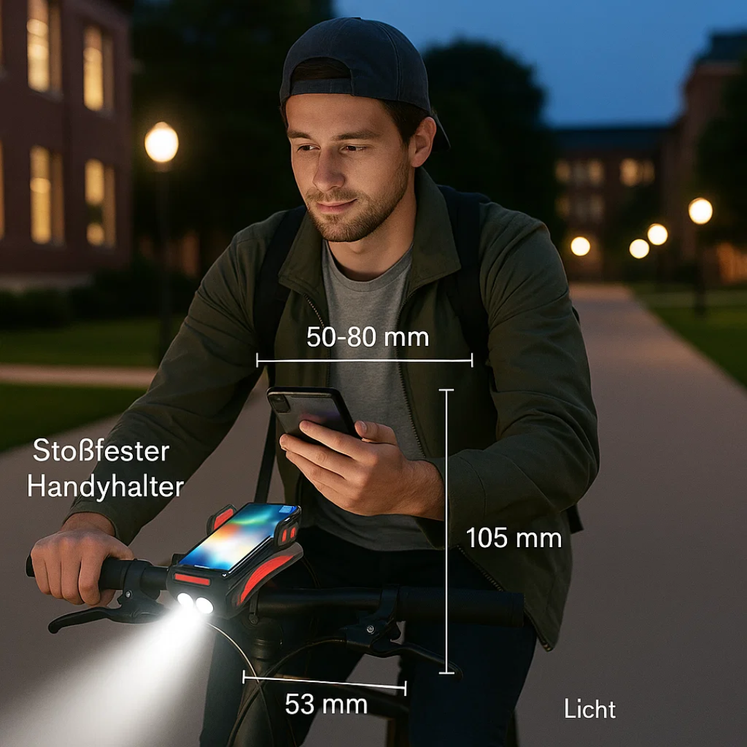 4-in-1 Fahrradlicht mit Powerbank und 1500 Lumen LED
