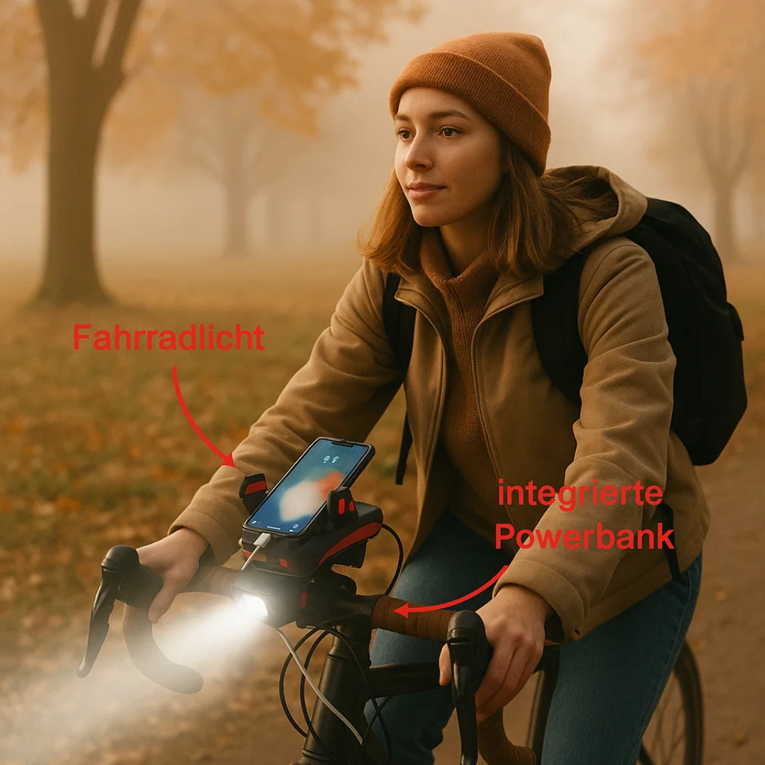 4-in-1 Fahrradlicht mit Powerbank und 1500 Lumen LED