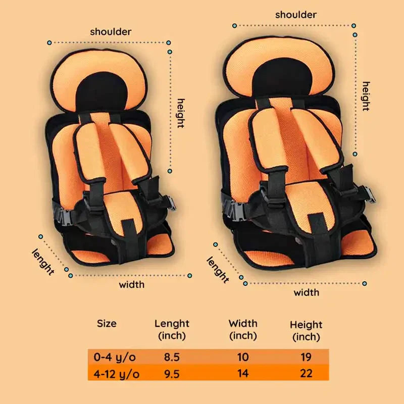 Portabler Autositz für Kinder, Sicher, Kompakt, Faltbar, Gurt
