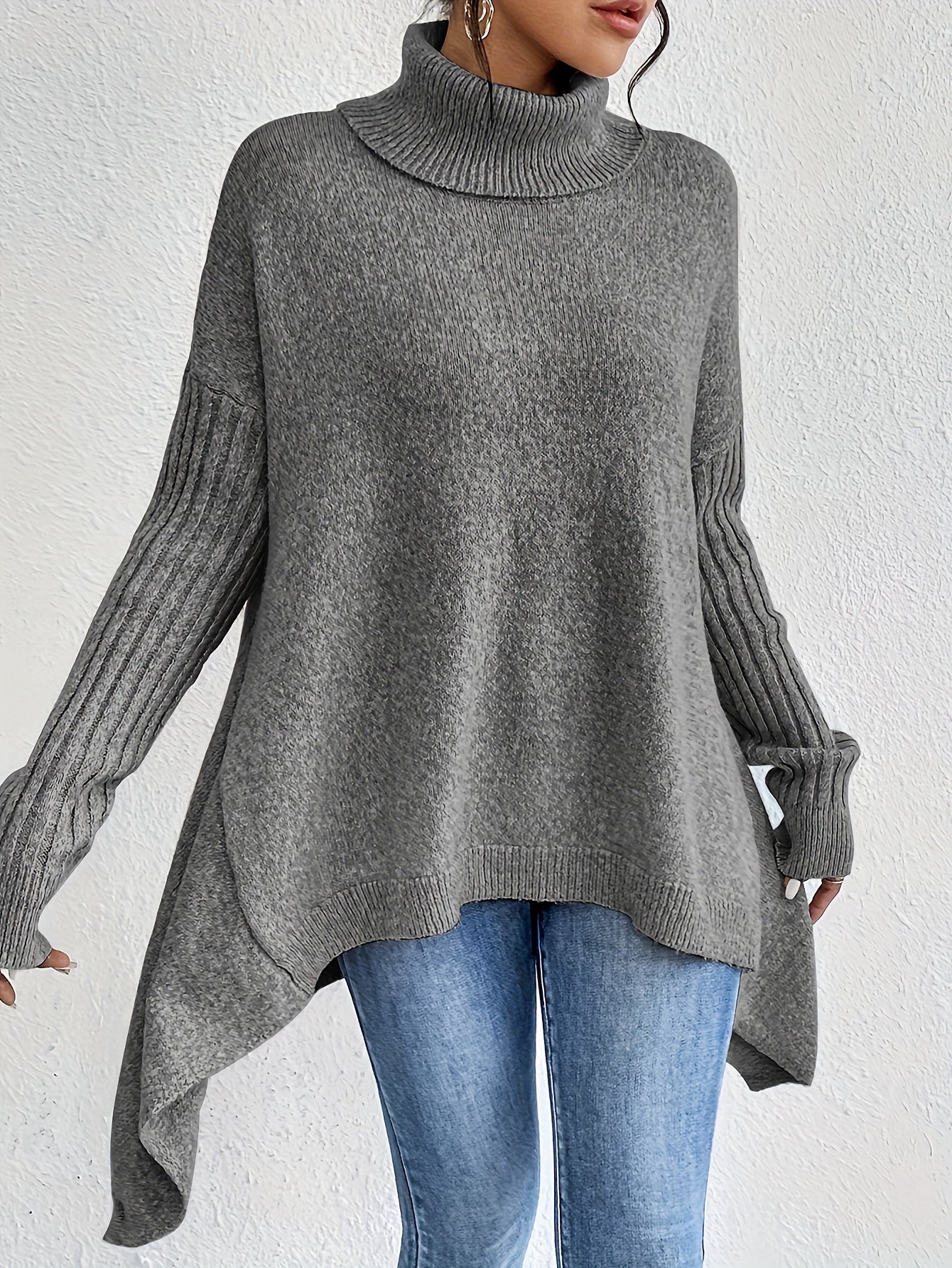 Damen Rollkragenpullover | Oversized Passform mit modernem hohen Kragen
