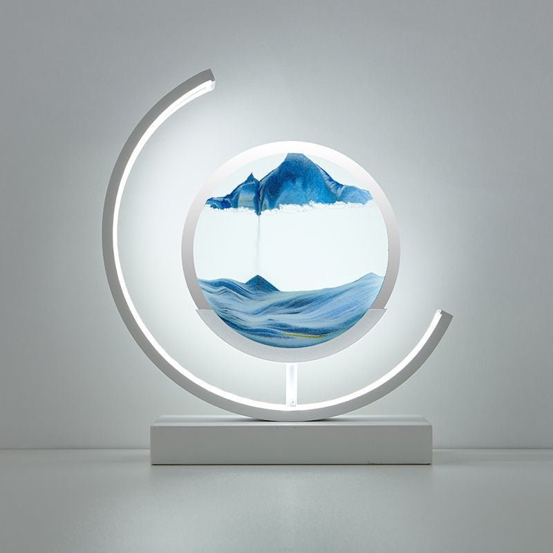 Dekorative LED Tischlampe | Moderne Designerlampe | Sandbild zum Drehen | SandScape