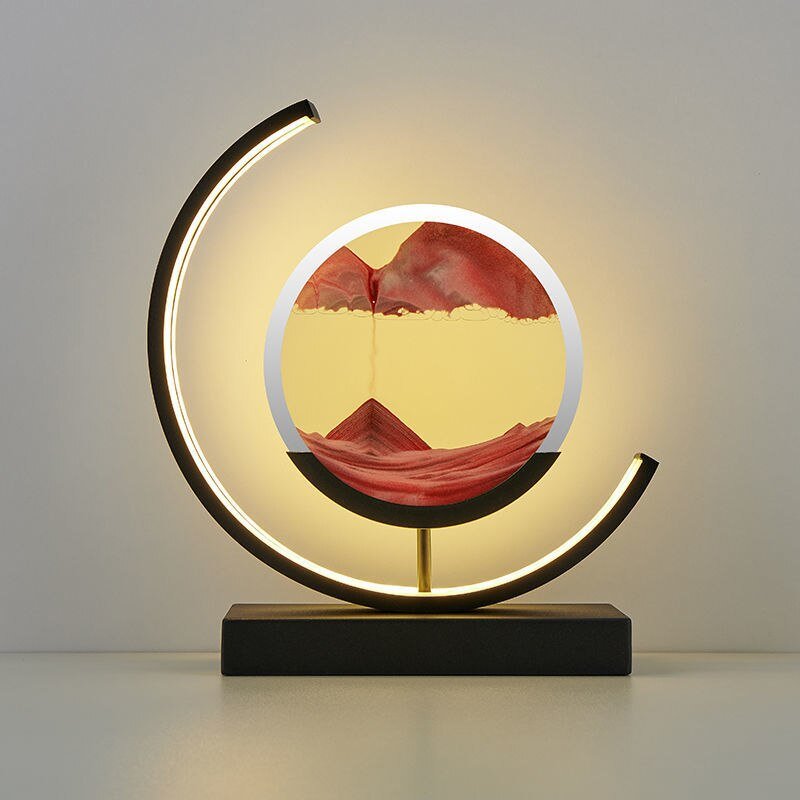 Dekorative LED Tischlampe | Moderne Designerlampe | Sandbild zum Drehen | SandScape