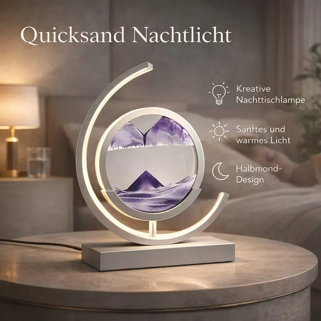 Dekorative LED Tischlampe | Moderne Designerlampe | Sandbild zum Drehen | SandScape