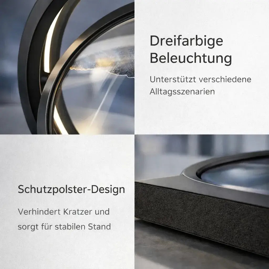Dekorative LED Tischlampe | Moderne Designerlampe | Sandbild zum Drehen | SandScape