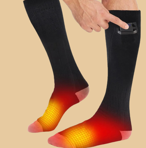Wiederaufladbare Elektrische Heizsocken - 2 Paare mit 3 Heizstufen