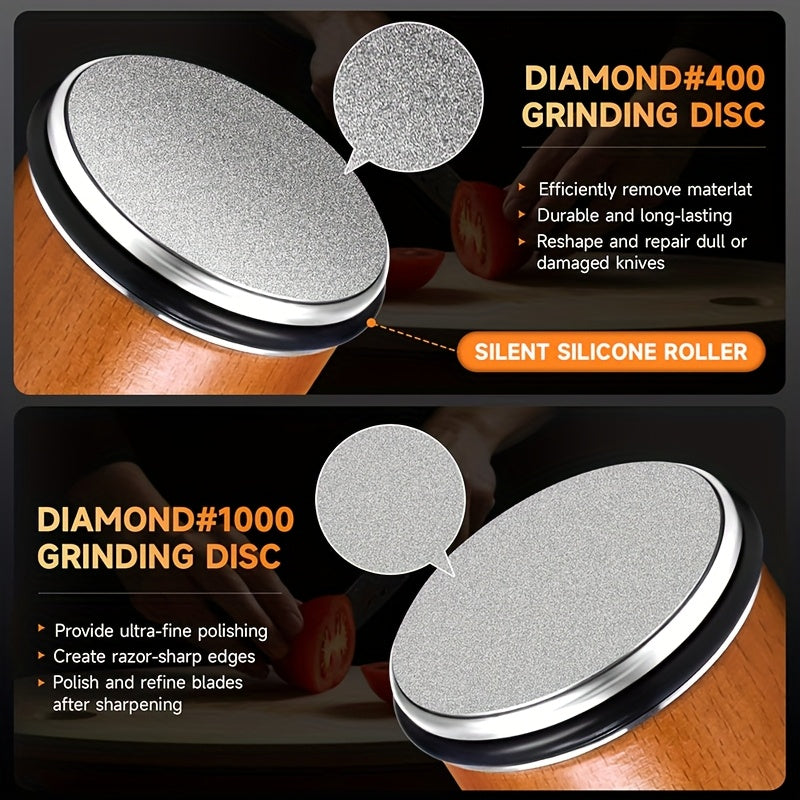 Schleifstein-Set EdgeCraft DuoSharp | Diamantstein mit Magnethalter | 15° & 20° Schleifwinkel | Holz & Metall