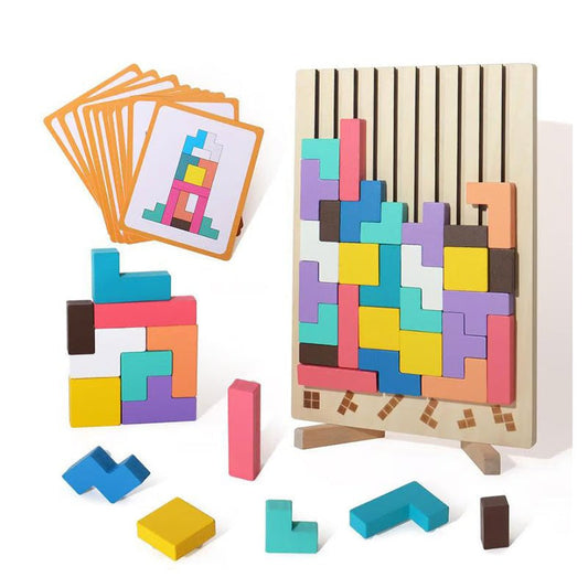 Familienzeit - Tetris 3D Holzpuzzle für Kinder