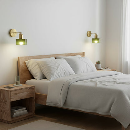 Colorful glass Bauhaus wall lamp