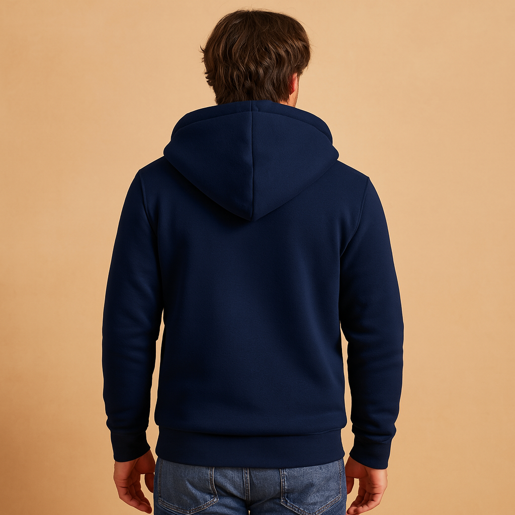 Herren Fleece Cardigan – Warmer Reißverschluss mit Kunstfellfutter
