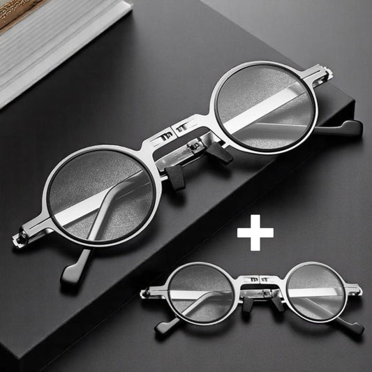 Foldable reading glasses with blue light filter &amp; titanium frame