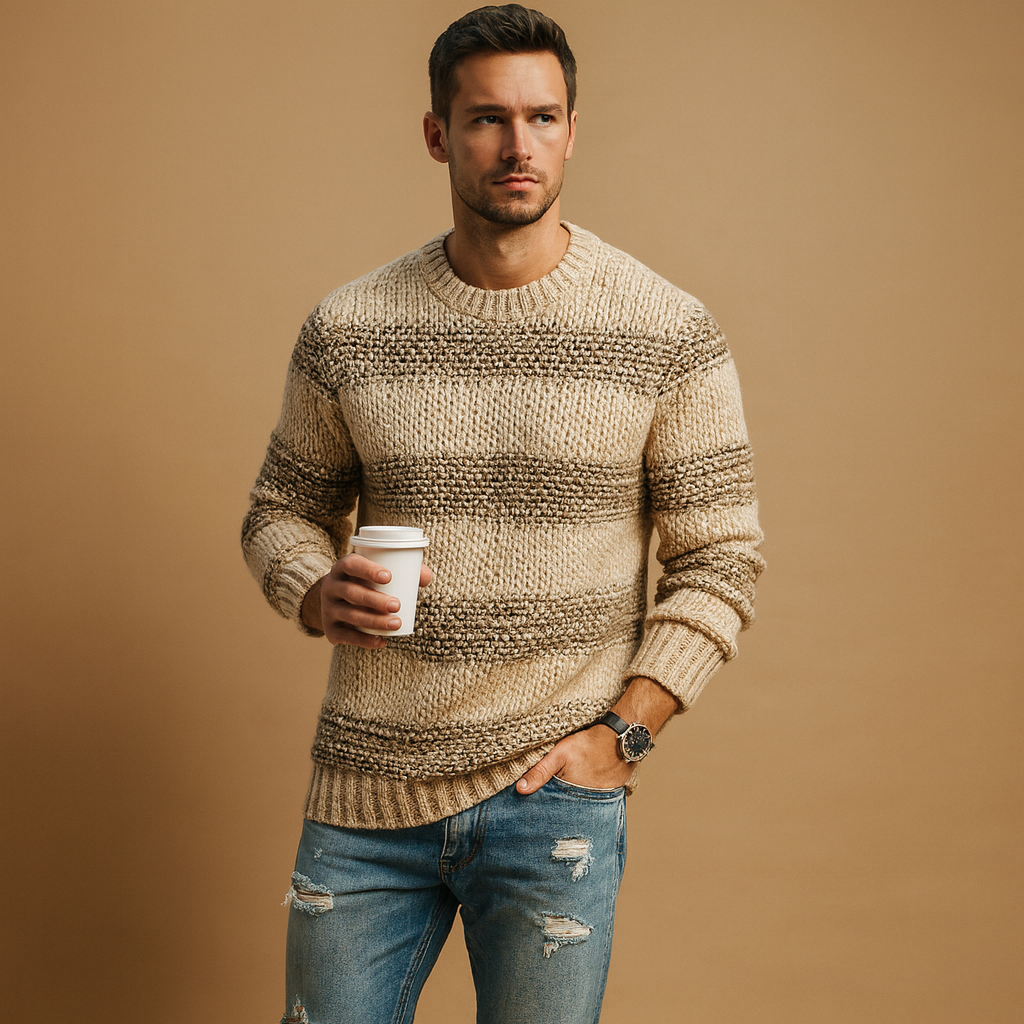Herren Fair Isle Pullover – Strick-Nordic-Winterpullover