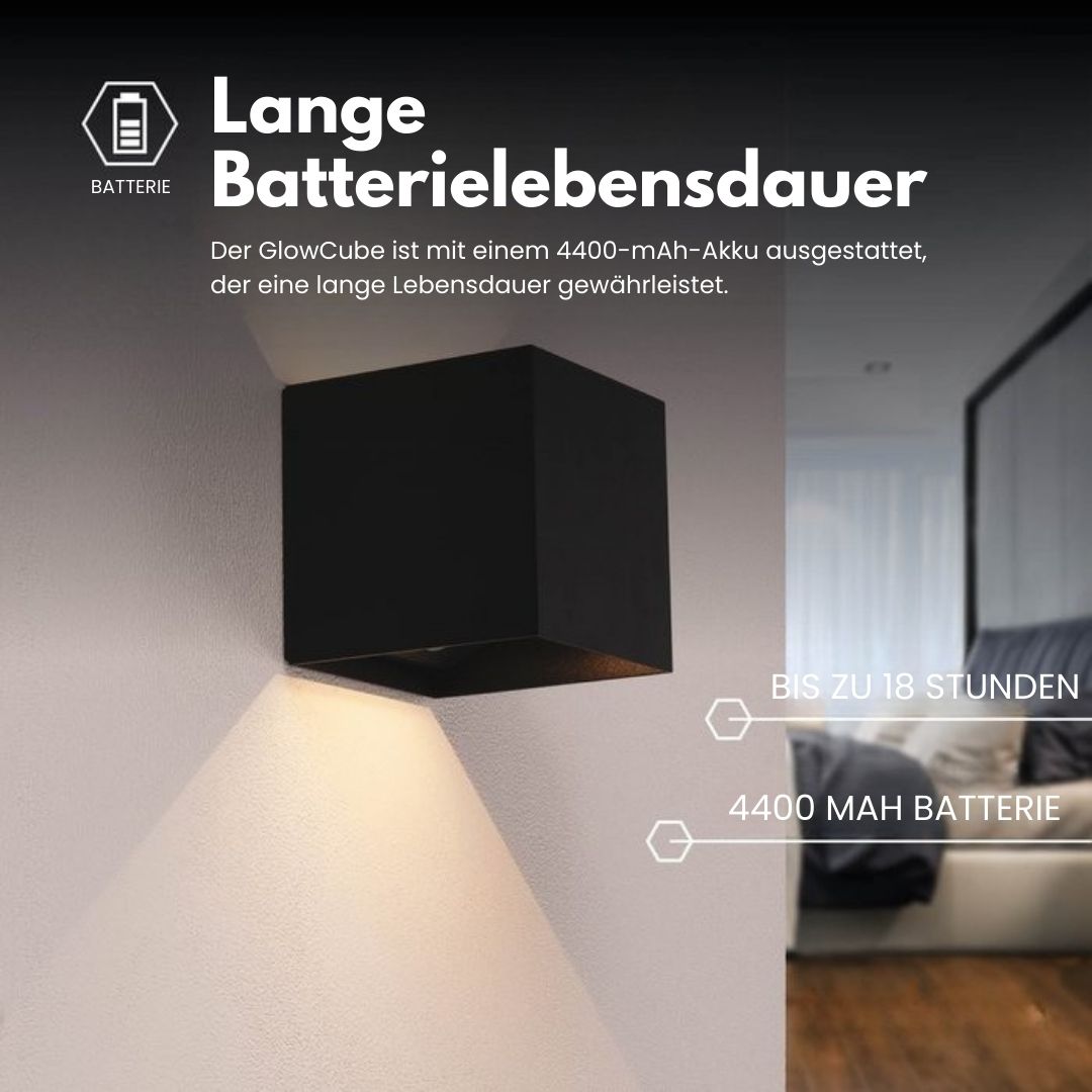 Kabellose Wandlampe für Innen und Außen | LED-Wandlampe mit Batterie und Sensor in Schwarz und Weiß