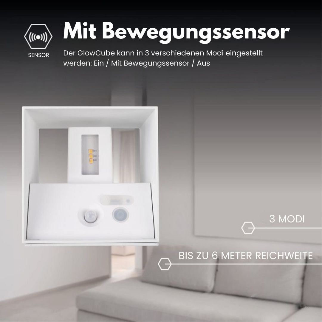 Kabellose Wandlampe für Innen und Außen | LED-Wandlampe mit Batterie und Sensor in Schwarz und Weiß