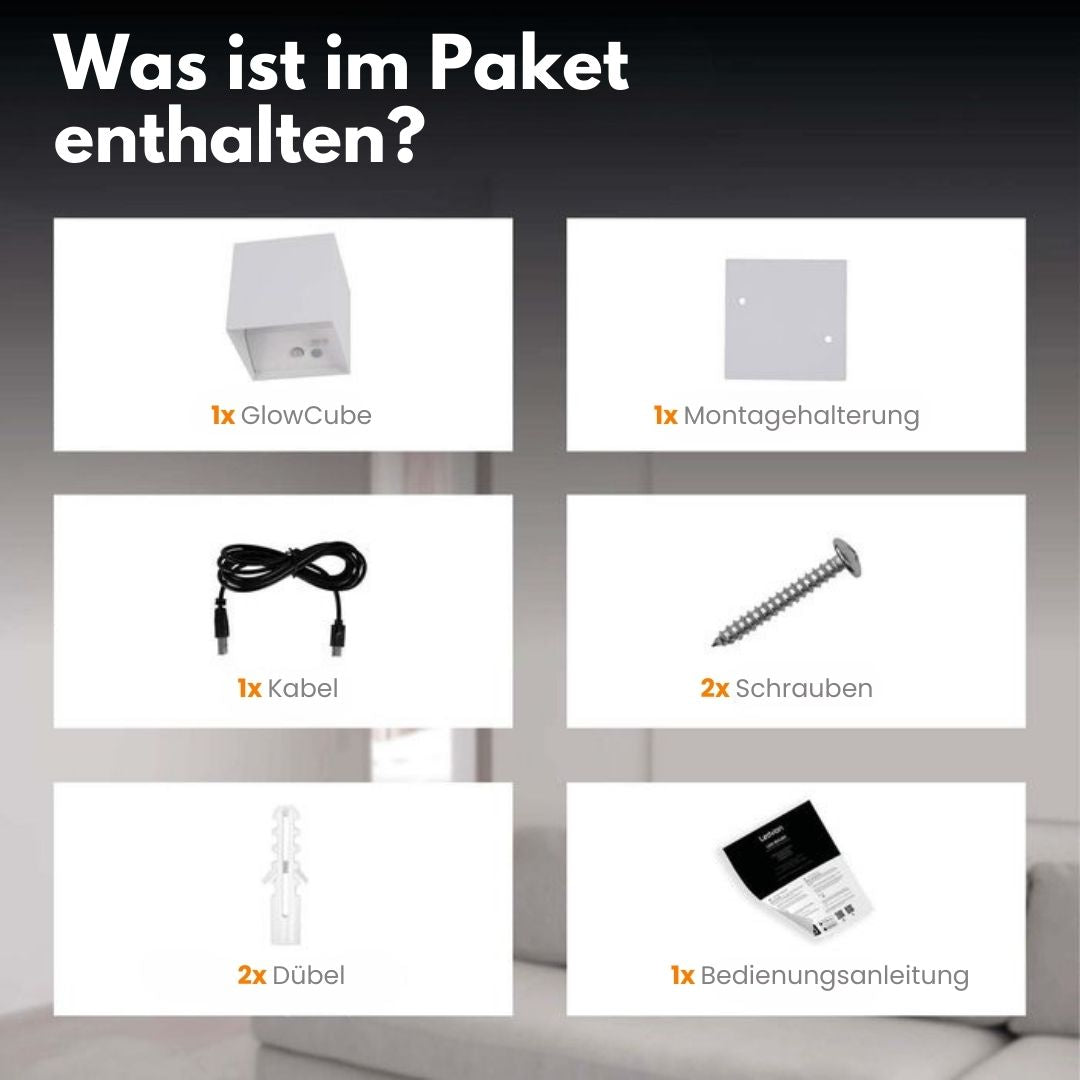 Kabellose Wandlampe für Innen und Außen | LED-Wandlampe mit Batterie und Sensor in Schwarz und Weiß
