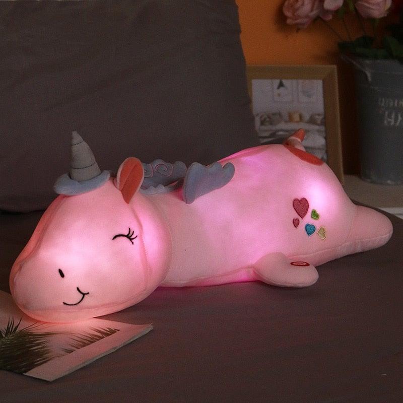 Lunacorn Leuchtendes Einhorn | Kuscheliger Plüschfreund | Regenbogen LEDs | Perfektes Geschenk für Kinder