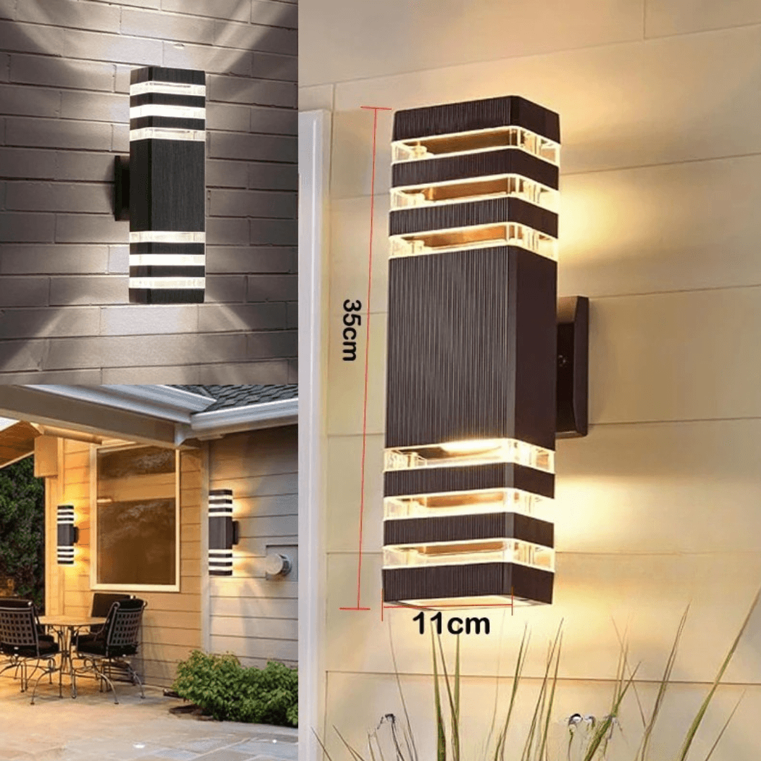 LumiBloc LED Außenwandleuchte | Auf- und Abwärts-Effekt | E27 Fassung | IP65 Wasserdicht | Modernes Design für Garten & Balkon