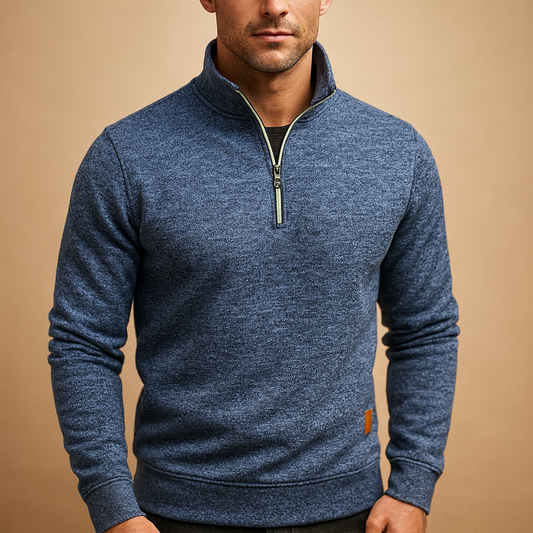 Herren Zip-Pullover mit bequemem Schnitt und modernem Look