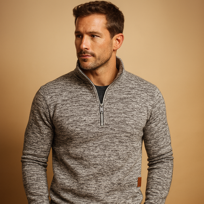 Herren Zip-Pullover mit bequemem Schnitt und modernem Look