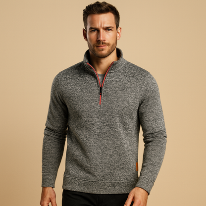 Herren Zip-Pullover mit bequemem Schnitt und modernem Look