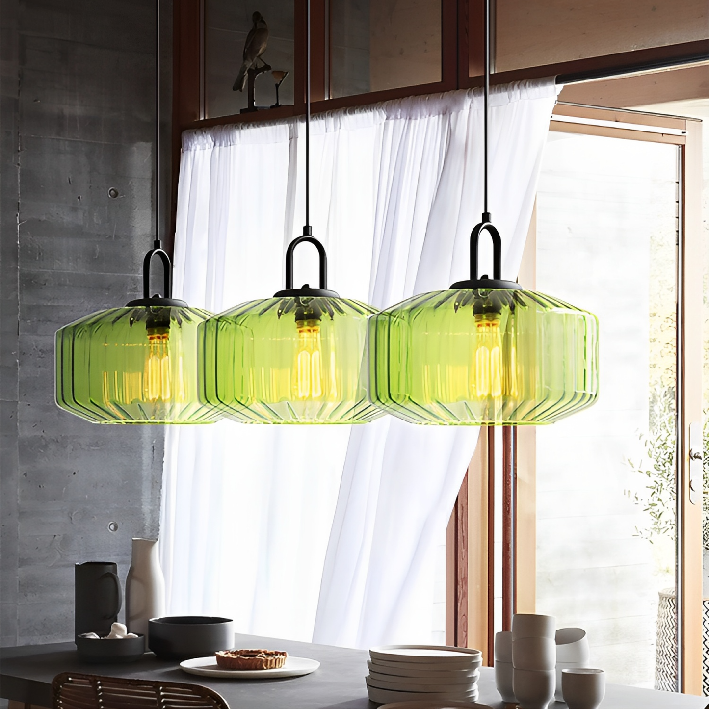 Colorful glass pendant light