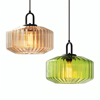 Colorful glass pendant light